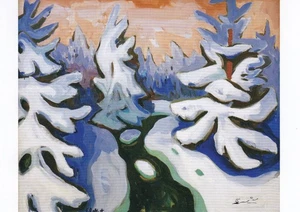 Postkarte: Schmidt-Rottluff - Verschneite Tannen / Erzgebirge - Bild 1 von 1