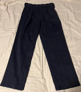 Croft and Barrow_Men's_Pleated Front_Dark Blue_Slacks_Size 34 x 32_cHECK iT_ - Picture 1 of 13
