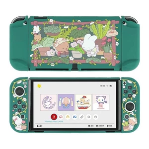 Protective Case Slim Cover for Nintendo Switch OLED 2021 Bunny Garden - Picture 1 of 10