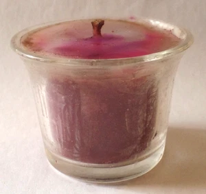 Candela di cera multicolore in barattolo di vetro rotondo traslucido (o) - Foto 1 di 5