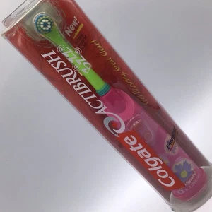 Vintage COLGATE ACTIBRUSH Children’s Battery Powered Toothbrush Pink/Green New - Picture 1 of 6