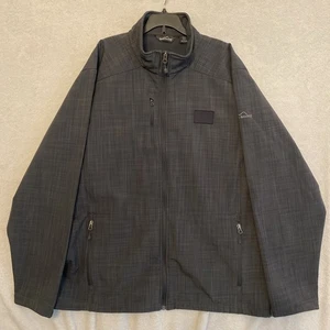 Eddie Bauer 2XL/2TG Fleece Lined Zip Up Thermal Jacket Grey Crosshatch Men's - Picture 1 of 23