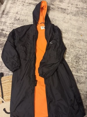Adoretex Water Resistant Swim Parka Jacket Black Orange Size Adult Unisex Medium - Image 1 of 4
