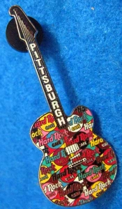 PITTSBURGH MULTI COLORED HRC CLASSIC LOGOS GUITAR 2003 Hard Rock Cafe PIN - Picture 1 of 1