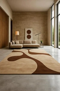 Rug Modern Abstract Flow Pattern Rug hand-Tufted Wool Rug for Christmas 6x9 - Picture 1 of 6