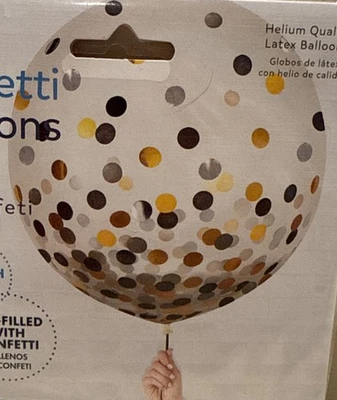 Воздушные шары конфетти латекс 24 дюйма прозрачные с круглой свадьбой днем рождения (2 упаковки).  НОВЫЙ - Изображение 1 из 3