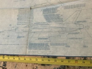 ORIG C.1958 REPUBLIC AVIATION F-105 3 VIEW GENERAL ASSEMBLY AIRPLANE BLUEPRINT - Picture 1 of 11