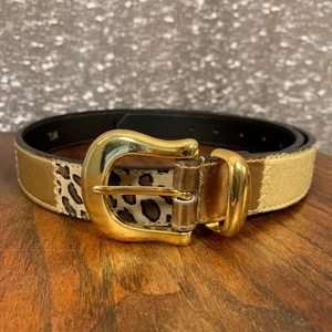 Bloque de leopardo sin marca tonos naturales tono dorado hebilla de cinturón talla ML - Imagen 1 de 7