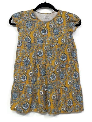 Vestido Garnet Hill Niños Amarillo Azul Floral Cambio Niños Talla M Foto 1 de 4