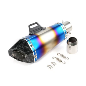 1.5-2in Inlet Motorcycle Exhaust Muffler Pipes Slip on Carbon M3L5 - Bild 1 von 9