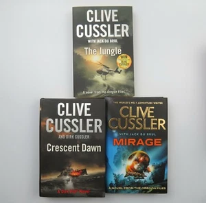 3x Clive Cussler Novels Cresent Dawn Jungle Mirage Action Adventure - Picture 1 of 3