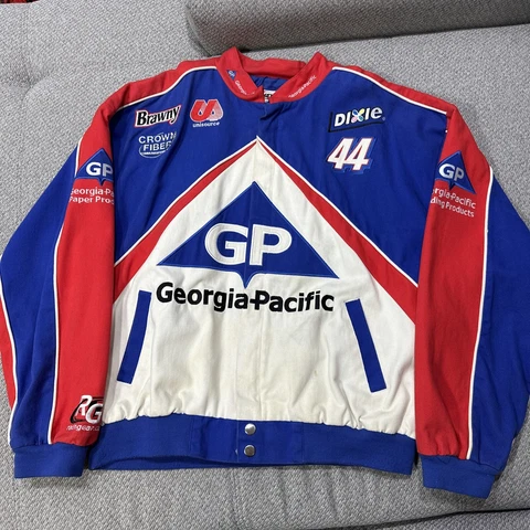 Vintage Kyle Petty #44 Georgia Pacific NASCAR Racing Water Sports Jacket Men XL Cover