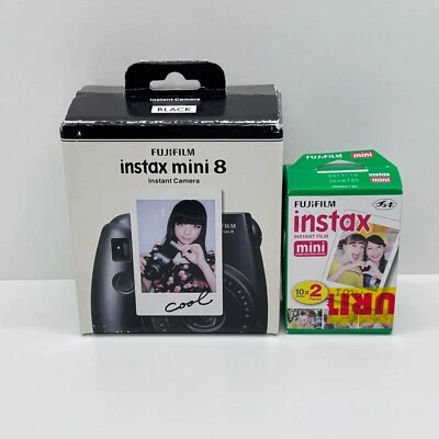 Fujifilm Instax Mini 8 Instant Film Camera Black + 2 Pack Film (Expired) *READ* - Image 1 of 4