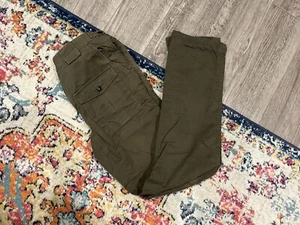 WOWZA Woolrich Woolen Mills WMM Olive Green Flannel Lined Bush Pants 30 30 USA - Picture 1 of 6