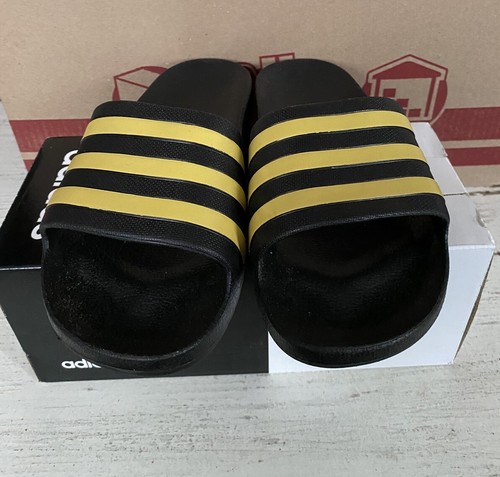Adidas scarpa uomo Adilette Aqua slides sandalo nero oro EG1758 taglia 9