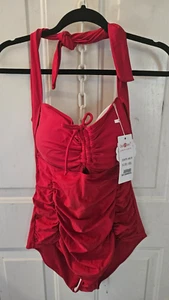 New with tags Size 5X Red One Piece Swimsuit BathingSuit for women-dz - Picture 1 of 7