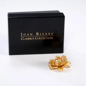 Joan Rivers Gold Tone Iridescent Enamel Flower Rhinestone Statement Pin Brooch - Picture 1 of 8