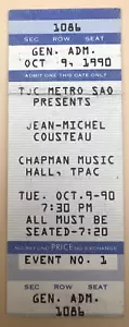 Jean-Michel Cousteau 1990 Chapman Music Hall Konzertkarte - Bild 1 von 1