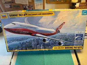 Used, unique, 1/44 scale ZVEZDA Boeing 747-8TM Civil Airliner plastic model kit. - Picture 1 of 3