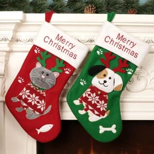 Christmas Stockings Decorated Cute Christmas Socks Gift Bags Xmas Pendants Gift - Picture 1 of 14