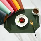 PU Leather Dining Table Mats Waterproof & Scratch resistant Brown & Mint Green