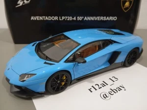Autoart 1:18 Lamborghini Aventador LP720-4 50th Anniv Blu Chepus Blue Aa 74682 - Picture 1 of 12