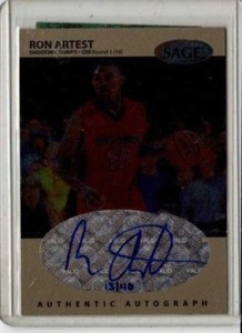 1999 Ron Artest Sage RC 13/40 Autograph