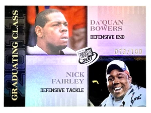 2011 Press Pass Reflectors Gold #92 Da'Quan Bowers Nick Fairley RC 72/100 Lions - Picture 1 of 2