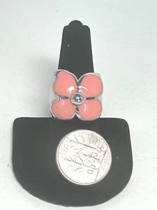 Sterling Silver 925 Peach Flower Ring Size 7.5 R1000 - Picture 1 of 2