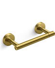 NEW Toilet Paper Holder Brushed Gold Double Post Pivoting