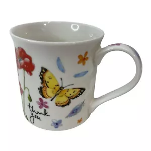 Burton & Burton Thank You Floral with Butterfly Coffee Mug Floral Multi Color - Picture 1 of 7