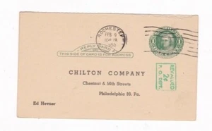 1953 ROCHESTER, NY. FORRESTER'S AUTO SERVICE  CHILTON AUTO. POSTAL CARD REVALUED - Picture 1 of 2