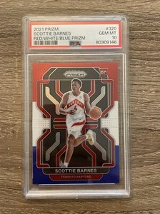 2021 Prizm Scottie Barnes Red White Blue Prizm 320 PSA 10 GEM 💎 MINT