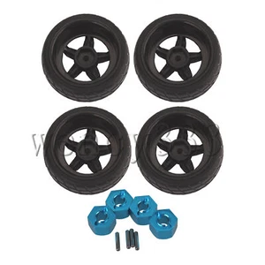 Llantas de goma 8 piezas RC1/10 12 mm 5 radios y bujes de rueda hexagonales para coche de carreras - Imagen 1 de 6