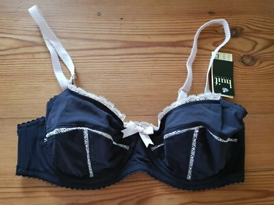 HUIT - BNWT Black/Pale Pink Non-Padded Underwired Bra - Size UK 32D - Image 1 of 4