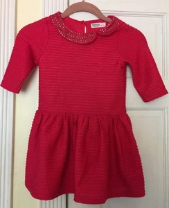 Beebay Red Holiday Dress Faux Rhinestone Collar Size 4 - Picture 1 of 9