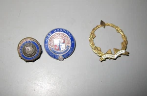 Lote 3 alfileres de ley y esmalte relleno de oro de 10 quilates American Legion Lee Hospital - Imagen 1 de 6