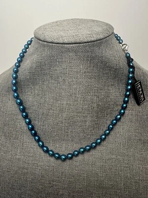 Collar Perlas Perlas Azul Honora Cierre Plata de Ley 925 20" Foto 1 de 3