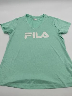 Camiseta Fila Mujer L Verde Logo Sólido Cuello en V... #22800 Foto 1 de 4