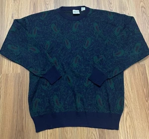 Suéter De Colección Giorgio di Firenze Para Hombre Mediano Abstracto Lana Italia Años 90 Pullover - Imagen 1 de 10