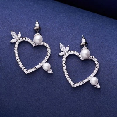 Orecchino da donna con diamanti creati in laboratorio taglio tondo 2 ct... - Immagine 1 di 3