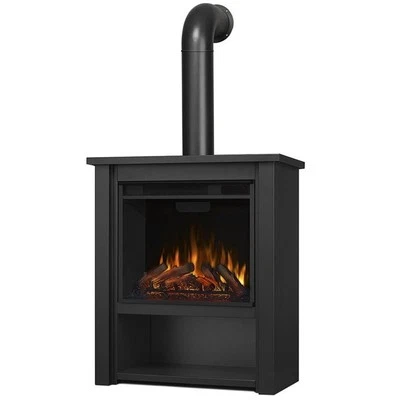 Real Flame Hollis Stainless Steel Electric Fireplace in Matte Black - Image 1 of 4