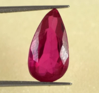 Raspberry Pink Rhodolite Garnet 6.05 Ct/14 mm Natural Pear Gems Certified T7753 - Image 1 of 4