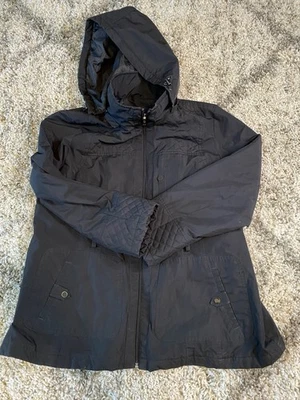 Weather Tamer Women’s Hooded Jacket RN 15101 Black Quilted Rain Coat Size XL - Image 1 of 4