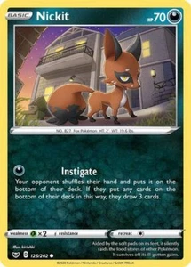 Nickit Sword & Shield Pokémon TCG 125/202 Regular Common ࿊ - Picture 1 of 1
