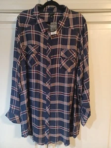 Torrid Size 6 Button Up Top Plaid, soft - Picture 1 of 4