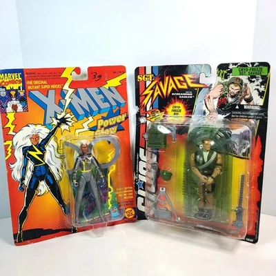 GI Joe 1994 Cryo Freeze Sgt Savage 1993 Xmen Storm Silver Variant Action Figures - Image 1 of 4