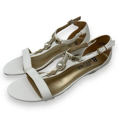 Sandalia de cuña Bellini Lynn de cuero sintético blanca 8,5 Foto 1 de 4