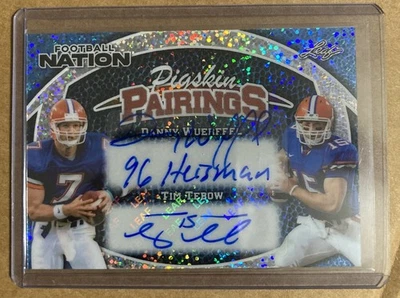 Leaf Tim Tebow, Danny Wuerffel Duel Auto 1/1 Florida Gators Heisman Winners  - Image 1 of 2