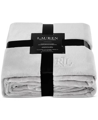 Ralph Lauren Quiet Gray Luxury Micromink Blanket Full / Queen  90”x90" - Image 1 of 4